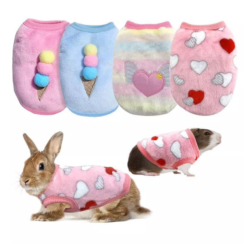 Warm Fleece Bunny Vest for Small Pets: Fashionable and Cozy Rabbit Costume  ourlum.com   