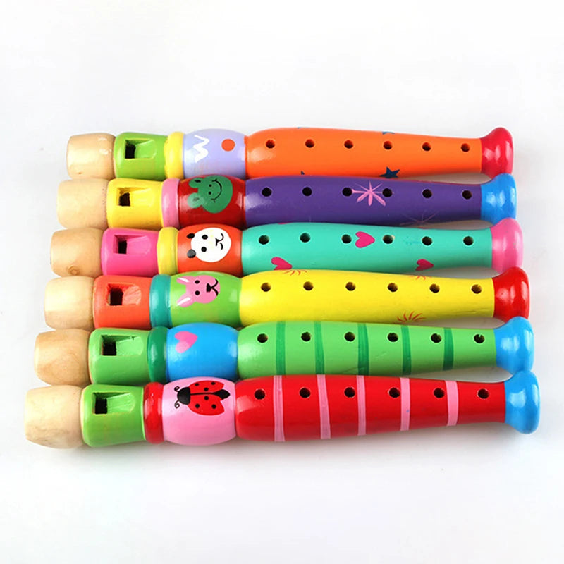 Short Flute Kid Woodwind Musical Instrument for Children Learning Educational Musical Instruments With Colorful Patterns