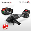 Yofidra 125mm Brushless Angle Grinder 3 Gears Cordless Efficient Wood Cutting Polishing Power Tool  For Makita 18V Battery  ourlum.com   