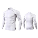 Men's Turtleneck Quick dry Long-Sleeved Compression Long Sleeved Sports Fitness Tight T-shirt Running Casual Spring and Autumn