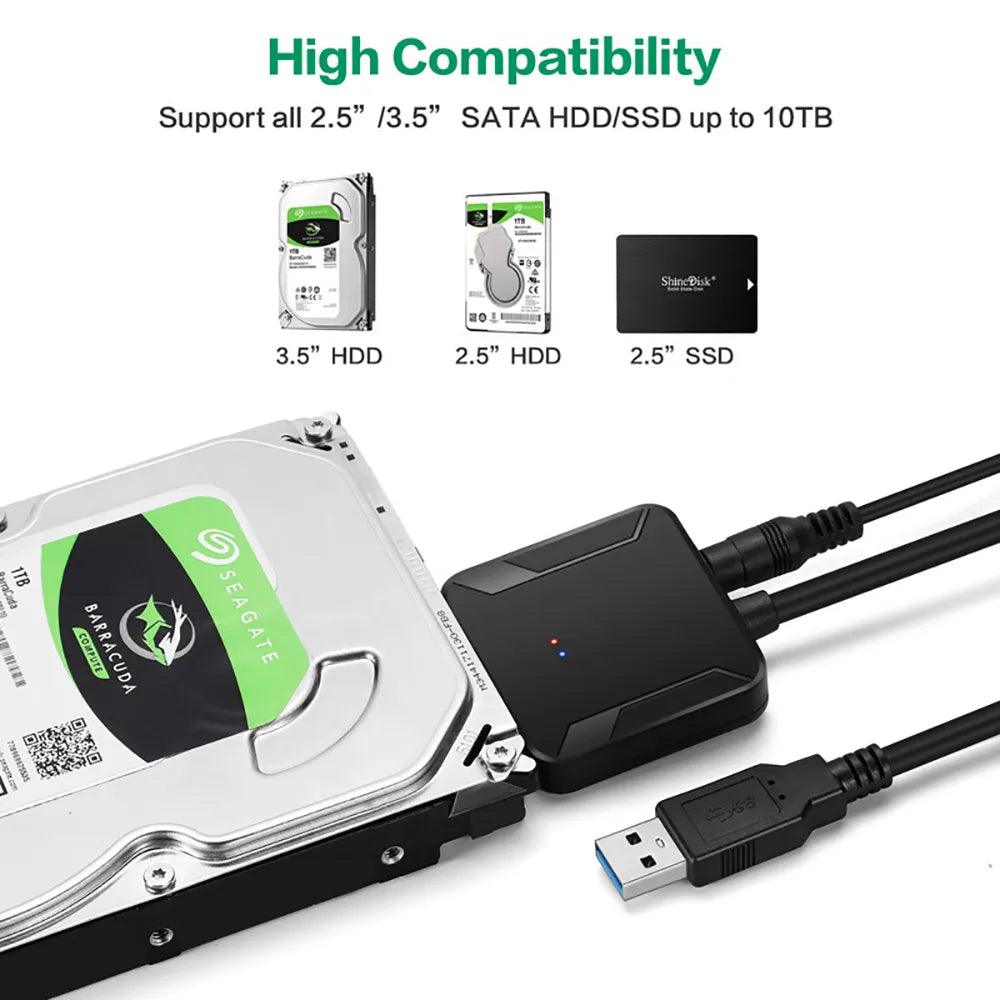 USB to SATA Adapter Cable: Fast Data Transfer & Wide Compatibility  ourlum.com   