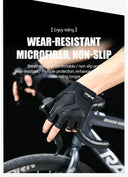 Summer Half-Finger MTB Cycling Gloves Black Liquid Silicone