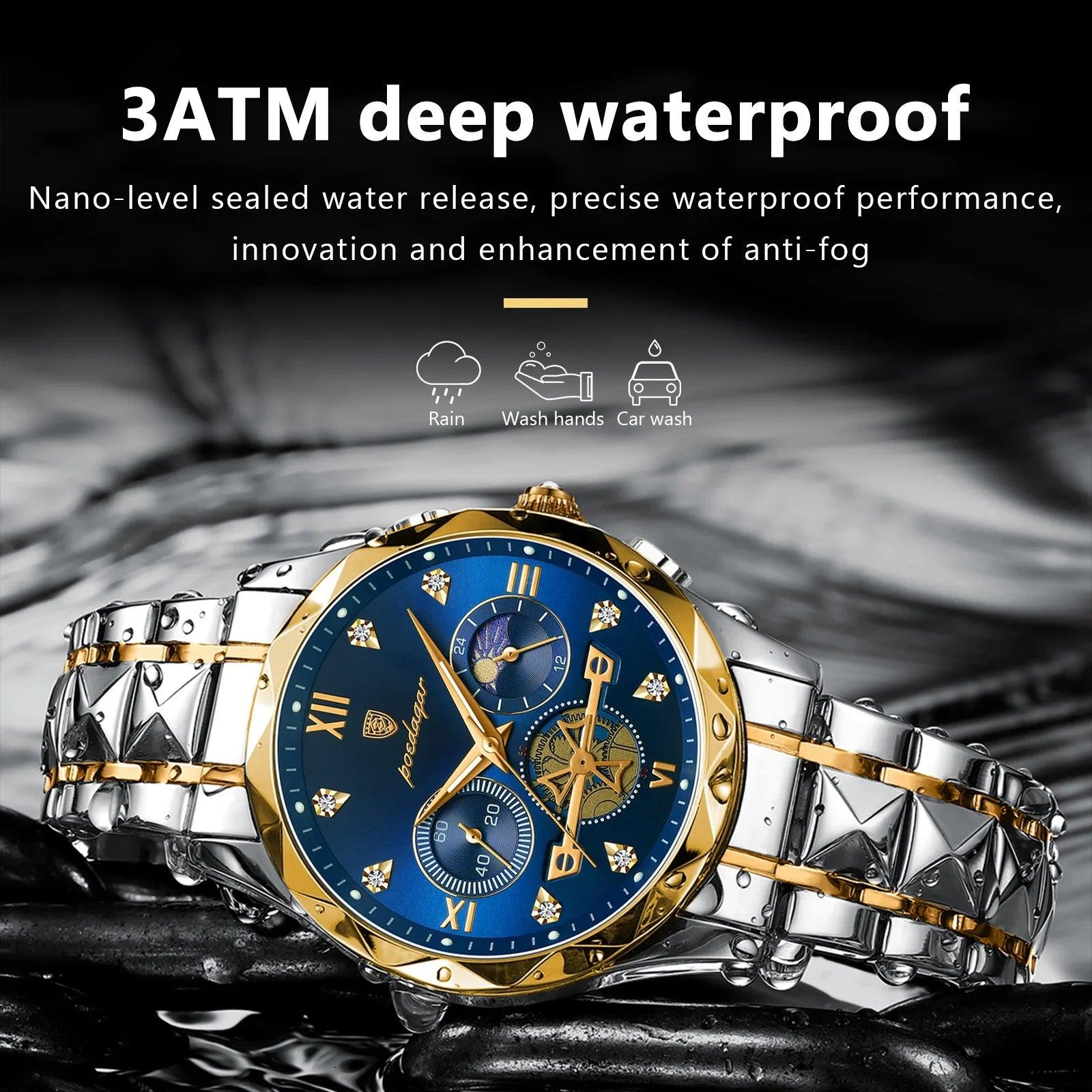 Luxury Waterproof Chronograph Watch for Men: Stylish & Durable Timepiece  ourlum.com   