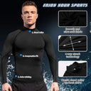 Men's Turtleneck Quick dry Long-Sleeved Compression Long Sleeved Sports Fitness Tight T-shirt Running Casual Spring and Autumn