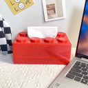 Building Blocks Tissue Box Organizer: Modern Wall-mounted Paper Holder & Face Towel Box  ourlum.com Red 20x12.6x8cm 