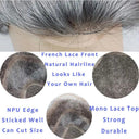 Premium Grey Lace Front Hairpiece for Men Natural Look