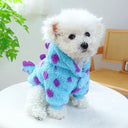 Warm Blue Dinosaur Hooded Pet Coat for Small to Medium Dogs  ourlum.com   