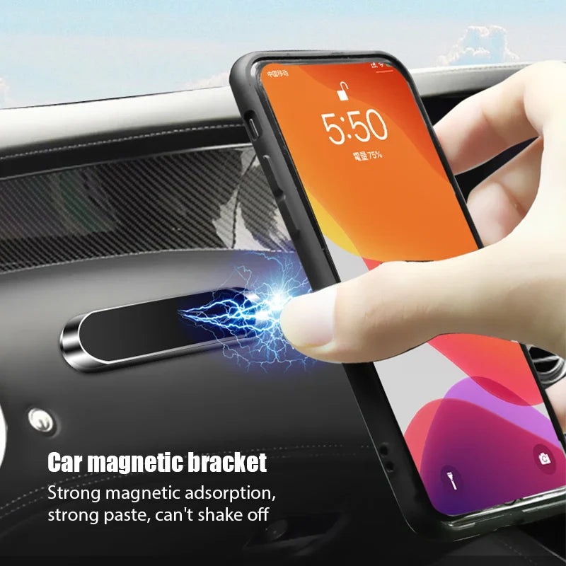 Magnetic Car Phone Holder: Stylish Metal Mount for iPhone Samsung GPS  ourlum.com   