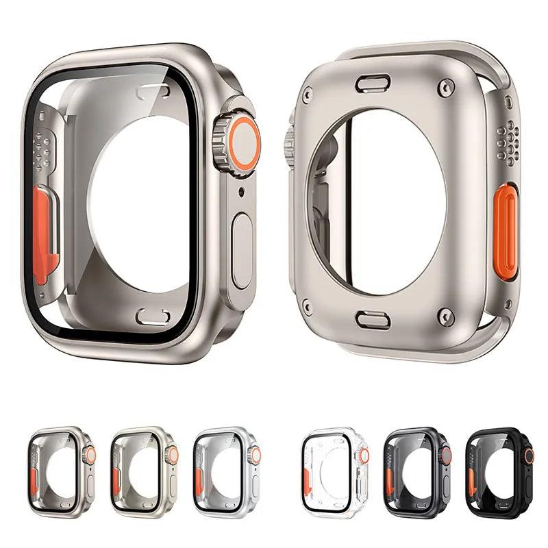 Ultra-Thin Front Rear Bumper Case for Apple Watch 44mm 45mm 40mm 41mm - Stylish Hard PC Screen Protector Cover for iWatch 9 8 7 6 5 4  ourlum.com   