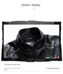 Mens Leather Jacket Pu Letter Embroidery Motorcycle Jacket