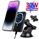 30W Magnetic Car Wireless Charger Air Vent Phone Holder Stand