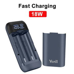 Portable 18650 Battery Charger Case with QC3.0 and PD Fast Charging for Lithium Batteries