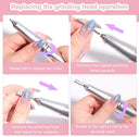 45000RPM Electric Nail Drill Machine Professional Nail Drills for Gel Nails Polish Rechargeable Portable Nail File Manicure Tool