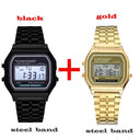 Gold Stainless Steel LED Men's Watch Modern Stylish Timepiece