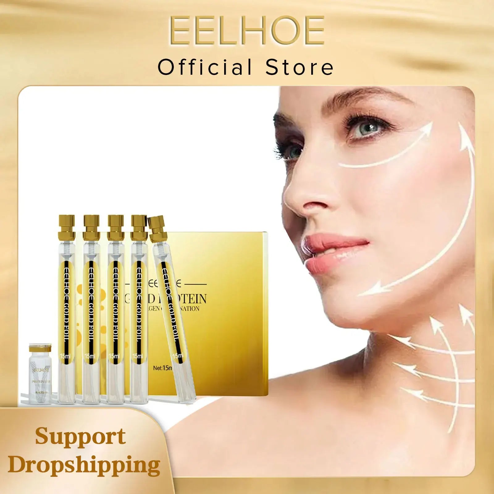 EELHOE Protein Lifting Thread Kit Face Lift Plump Silk Protein Line Carving Anti Aging Firming Fade Fine Wrinkle Serum Skin Care