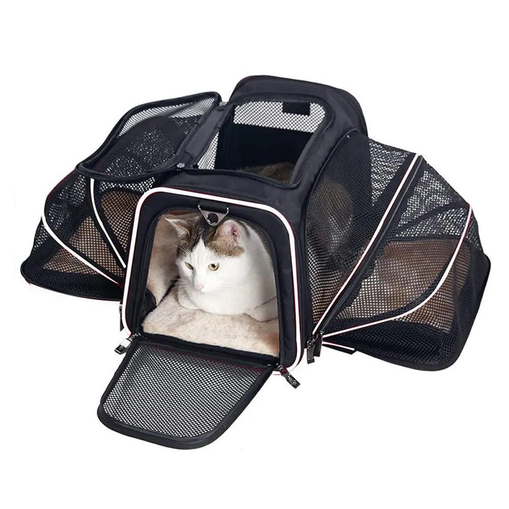 Travel Pet Carrier Bag with Foldable Design and Safety Features  ourlum.com   