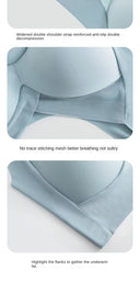 Traceless Summer Ice Silk Underwear Women Gather Anti-sagging Bra