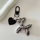 Cute Cartoon Balloon Dog Couple Keychains Key Ring Gift