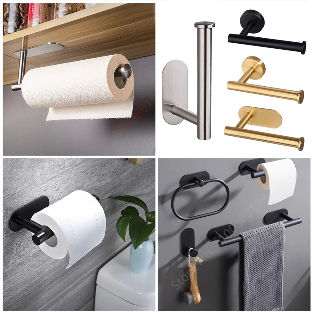 Stainless Steel Wall Mount Towel Holder Organizer: Easy Install, Rustproof, Multi-Use  ourlum.com   