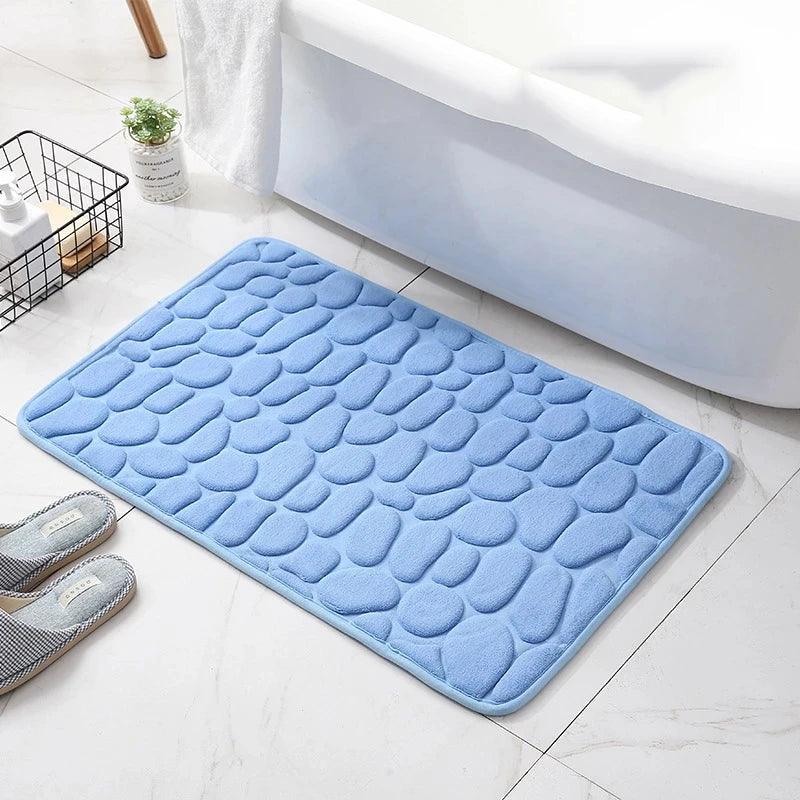 Cobblestone Texture Memory Foam Bath Mat - Stylish and Comfortable Addition for Your Home  ourlum.com   