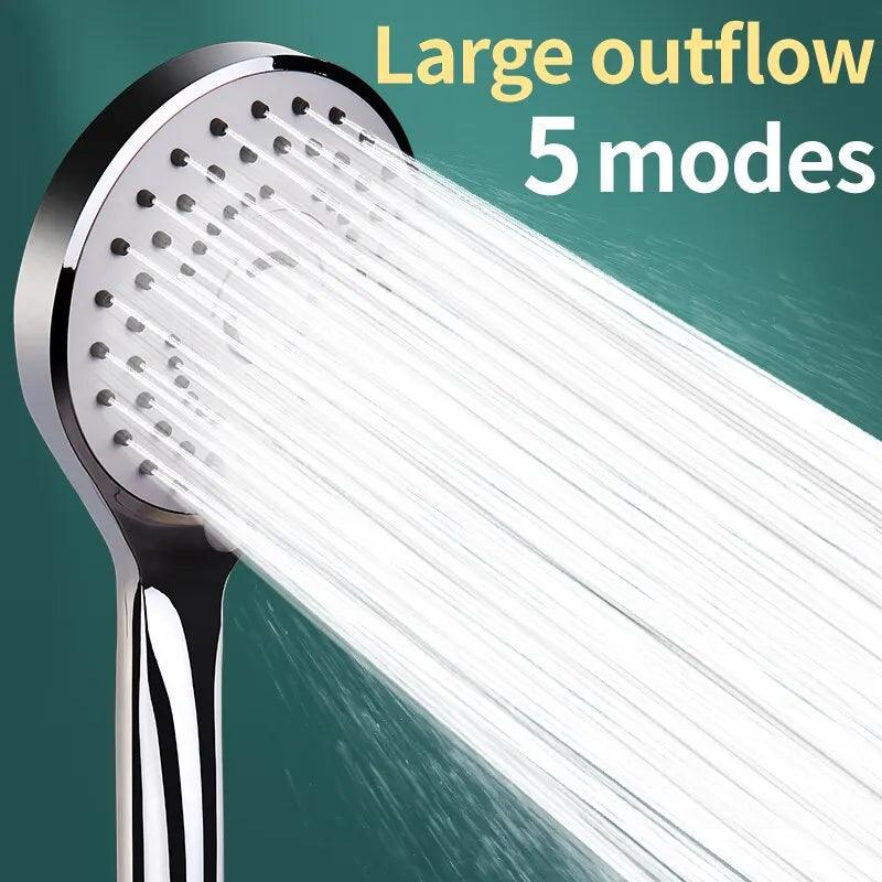 Luxury Handheld Shower Set with 5 Spray Modes and Rust-Resistant Nozzle  ourlum.com   