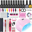 Glamorous Nail Art Kit with UV LED Lamp and Tools Set