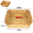 50-Pack Air Fryer Disposable Non-Stick Baking Parchment Papers  ourlum.com Brown 50Pcs-16cm pro  