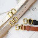 Stylish Women's PU Leather Belt with Designer Metal Buckle - Chic Waist Strap for Jeans, Dresses & Trousers  ourlum.com   