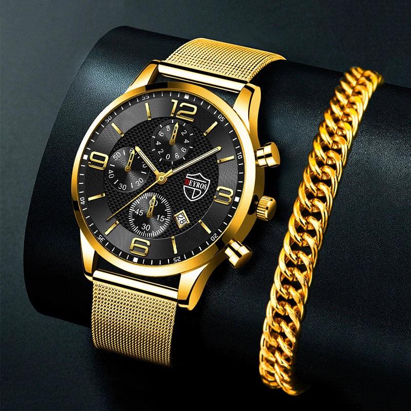 Elegant Stainless Steel Mesh Bracelet Watch for Men - Fashion & Function Combined  OurLum.com   