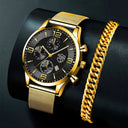 Elegant Stainless Steel Mesh Bracelet Watch for Gentlemen