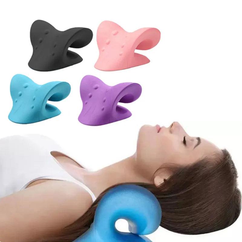 Cervical Spine Stretch Neck Shoulder Relaxer Cervical Muscle Relaxation Traction Device Shoulder Massage Pillow Spine Correction  ourlum.com   