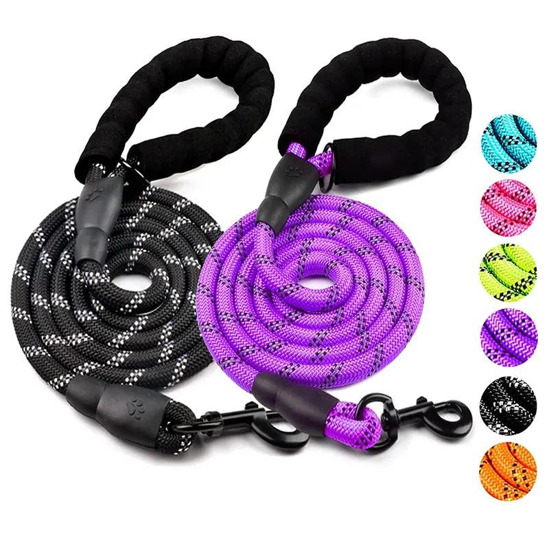 Reflective Strong Dog Leash for Big Small Medium Dogs: Durable Nylon, Adjustable Length, Secure Grip  ourlum.com   