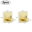 Adhesive Wall Hooks: Stylish Bathroom Coat Towel Hanger Organizer Shelf  ourlum.com Gold-2pcs 4.5X4.5cm 