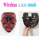 Halloween LED Purge Neon Light Up Mask With LED Gloves