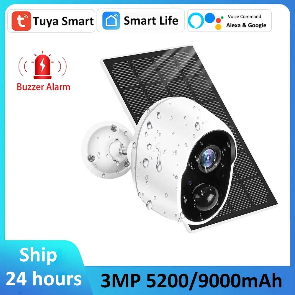 Smart Outdoor WiFi Surveillance Camera with Solar Power: Weatherproof Home Security  ourlum.com   