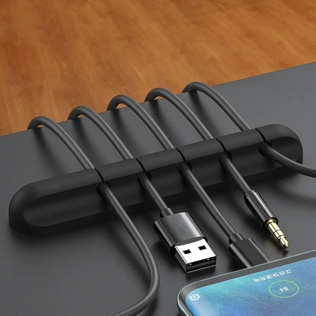 Flexible Cable Organizer with Silicone Clips - Keep Your Workspace Neat and Tidy  ourlum.com   