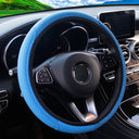 PU Leather Embossed Steering Wheel Cover for 14.5-15 Inches