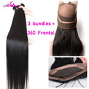 Luxury Brazilian Straight Hair Bundle with 360 Lace Frontal