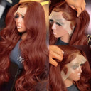 Luxury Brazilian Body Wave HD Lace Front Wig Reddish Brown