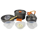 Portable Aluminum Camping Cookware Set With Nonstick Kettle