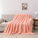 1pc Solid Color Flannel Blanket Soft Warm Throw Blanket Cozy