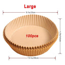 50-Pack Air Fryer Disposable Non-Stick Baking Parchment Papers  ourlum.com Brown 100Pcs-20cm  