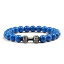 Fitness Charm Bracelet Set: Stylish Natural Stone Beads