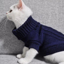 Cozy Cotton Pet Knitted Sweater for Winter Warmth  ourlum.com   