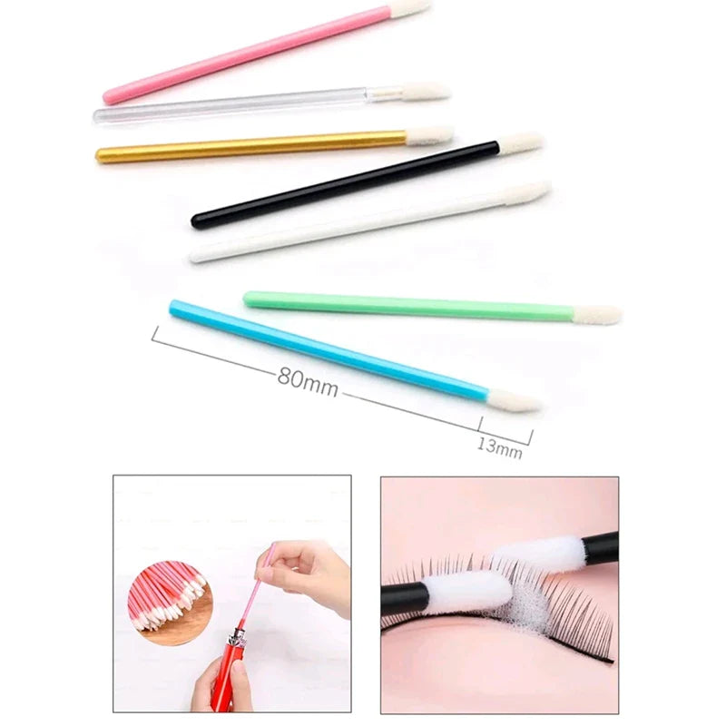 50pcs Disposable Lip Brush Makeup Mascara Wands Solid Stick  Lipgloss Lipstick Brushes Micro Beauty Applicators Wands  ourlum.com   