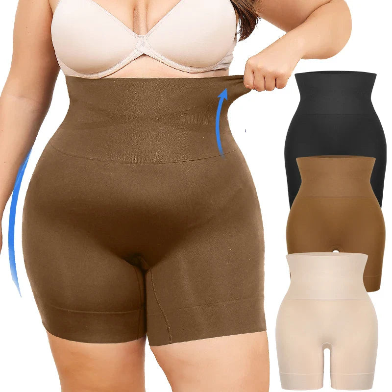 Plus Size High Waisted Shapewear Shorts for Tummy Control & Slimming Support