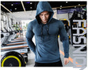 Mens Fitness Tracksuit Running Sport Hoodie Gym Joggers Hooded Outdoor Workout Shirts Tops Clothing Muscle Training Sweatshirt