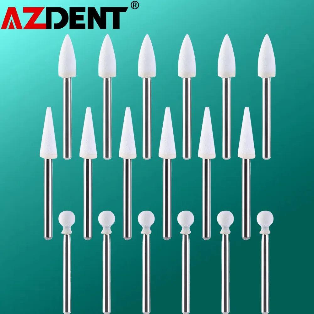 AZDENT 12Pcs/Pack Dental Polishing Stone Handpiece  Burs FG Cone Flame Dentist Teeth Whiting  ourlum.com   