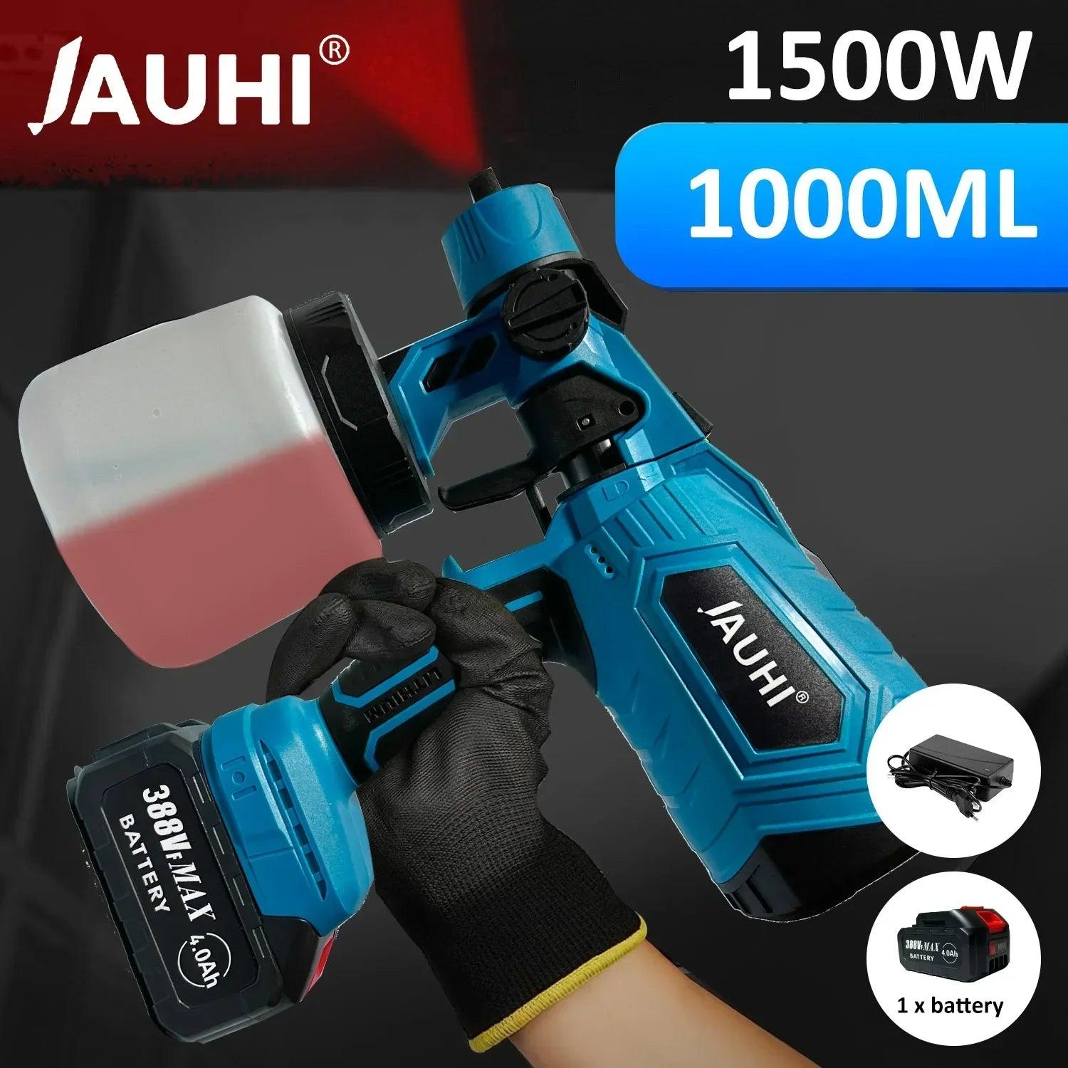 1000ML Cordless Electric Spray Gun Portable Household Paint Sprayer Auto Furniture Steel Coating Airbrush For Makita 18V Battery  ourlum.com   