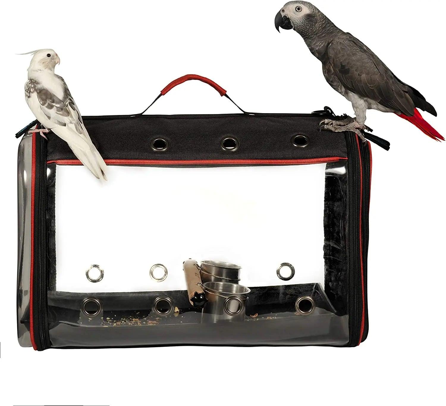 Bird Carrier Backpack with Stand for Parrot Travel Cage  ourlum.com   